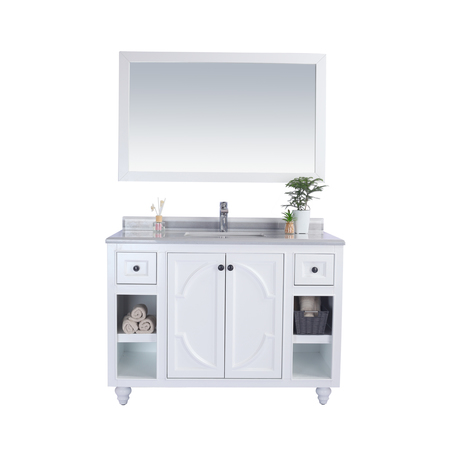 LAVIVA Odyssey, 48, White Cabinet & White Stripes Counter 313613-48W-WS
